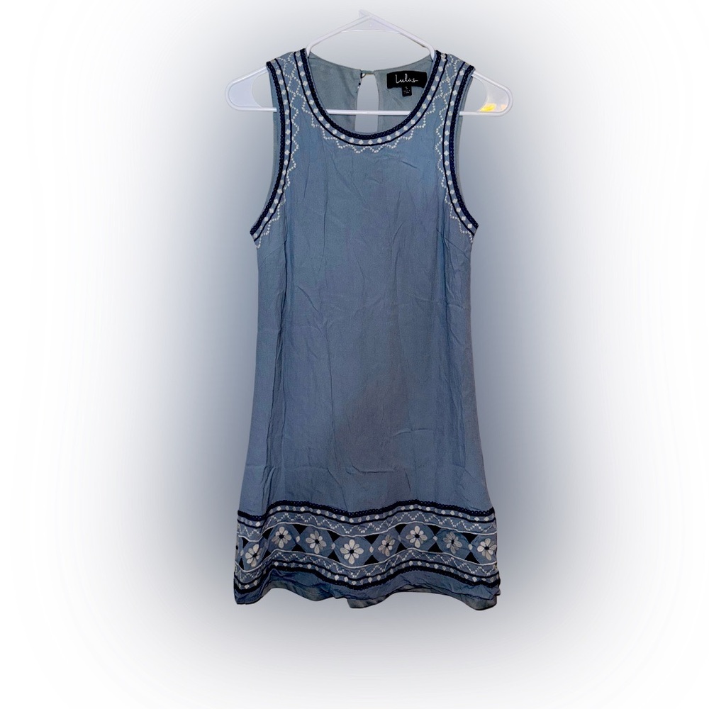 Lulus Boho Embroidered Mini Dress Sz S